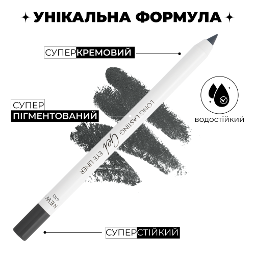 Устойчивый гелевый карандаш Long lasting Gel Eye Liner - Grey 410