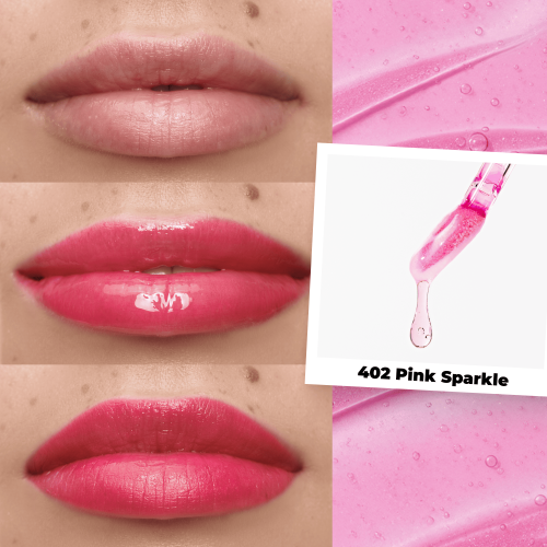 Масло-тинт для губ All in One Lip Tinted Plumping Oil - Pink sparkle 402
