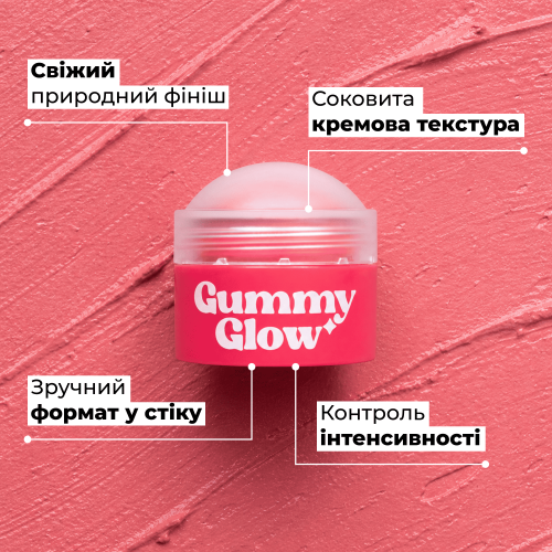 Кремові рум'яна Gummy Glow Cream Blush Stick