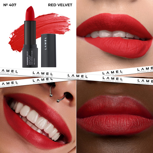 Матовая помада для губ Powder Drop - Red Velvet 407